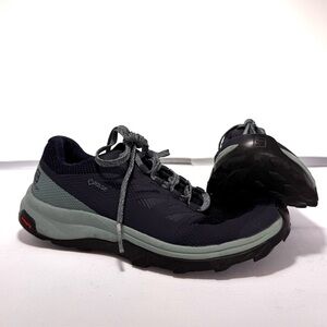 Salomon Women's Outline GTX Size US 6.5 Contagrip Hiking Shoes Navy Blue